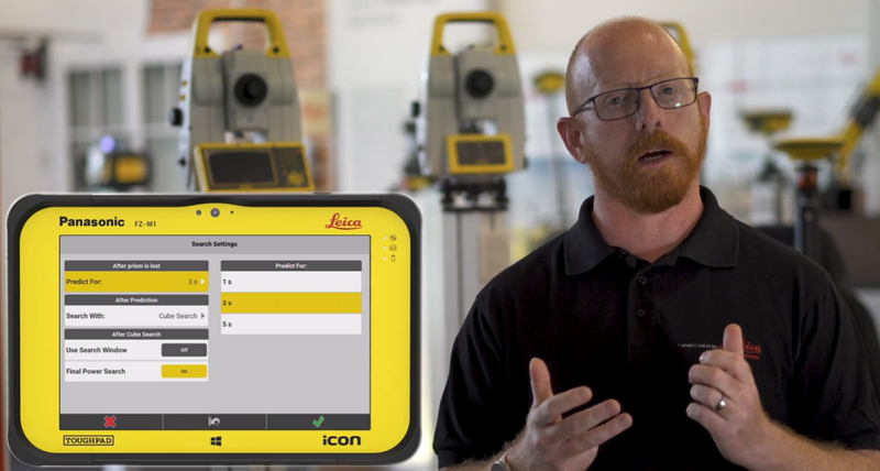 Leica iCON field construction software 7 version - Prism search default setting